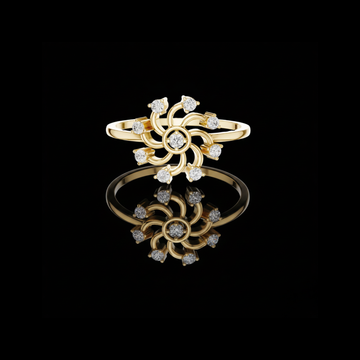 0.025 CT Sunburst Moissanite Diamond Spiral Ring Celestial Sunflower Jewelry for Women Dainty Luxury Gift