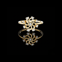 Floral Spiral Moissanite Diamond Statement Ring