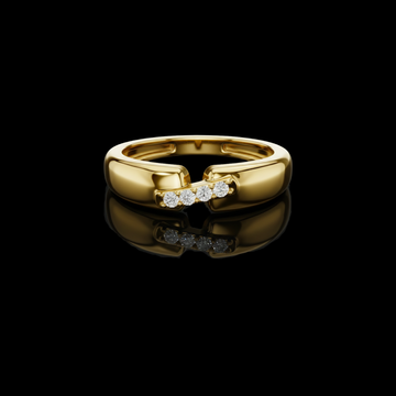 0.072 TCW Contemporary Open Front Round Cut Moissanite Diamond Cuff Ring