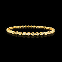 Women's Round Cut Moissanite Diamond Station Bracelet with Open Marquise Links