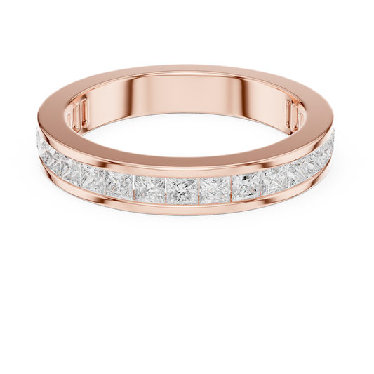 Exquisite Princess Cut Lab Diamond Channel Set Wedding Band