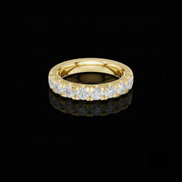 Round Lab Grown Diamond Half Eternity Wedding Band