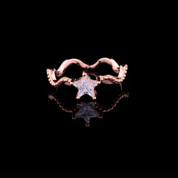 0.35 TCW Celestial Antique Cut Moissanite Diamond Rose Gold Ring with Twisted Cosmic Band Design