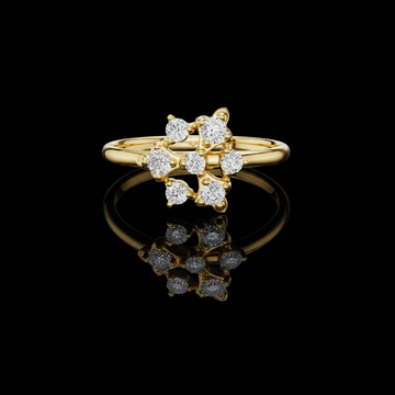 0.20 TCW Radiant Star Shaped Bloom Ring in Lustrous Moissanite Diamonds