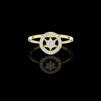 0.17 TCW Starburst Lab Grown Diamond Ring Modern Minimal Fine Jewelry For Her