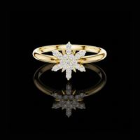 Round Lab Grown Diamond Cluster Delicate Ring