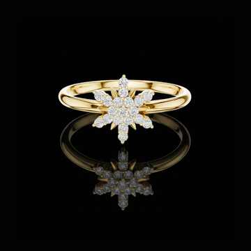 0.114 TCW Radiant Starburst Moissanite Diamond Cluster Ring Sparkling Celestial Design Fine Jewelry