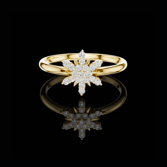 Round Moissanite Diamond Cluster Delicate Ring