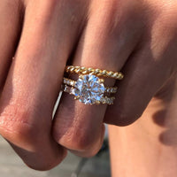 Round Brilliant Moissanite Diamond Solitaire Bridal Ring