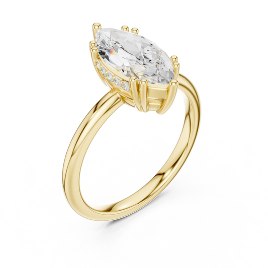 Solitaire Marquise Cut Lab Diamond Ring