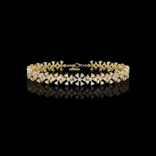 1.59 TCW Blossom Elegance Lab Grown Diamond Floral Bracelet with Dazzling Petal Design and Refined Luxury Finish