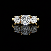 2.27 CT Elegant Three Stone Moissanite Cushion Cut Diamond Engagement Ring For Her