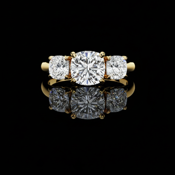 2.27 CT Elegant Three Stone Moissanite Cushion Cut Diamond Engagement Ring For Her