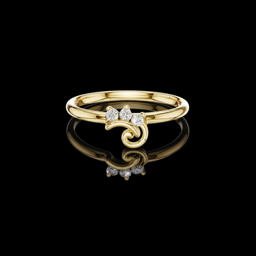 Swirl Moissanite Diamond Cluster Minimalist Ring For Women