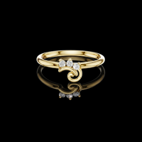 0.042 TCW Swirl Solitaire Band Adorned with a Brilliant Trio of Lab Grown Diamonds