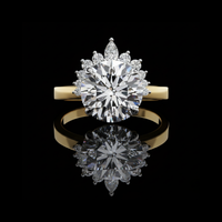 Sunburst Round Cut Lab Grown Diamond Ring