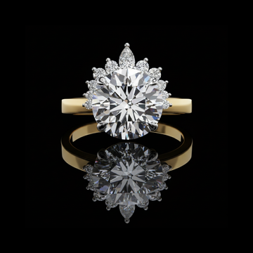 Sunburst Round Cut Lab Grown Diamond Ring