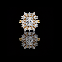 3.03 CT Exquisite Radiant Cut Lab Grown Diamond Halo Ring with Intricate Floral Cluster Setting Experience Luxury Jewelry
