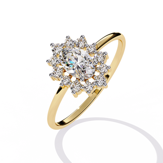 Oval Halo Lab Grown Diamond Floral Ring
