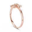 Swirl Minimalist Promise Ring With Round Moissanite Diamond