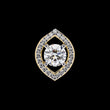 Symmetrical Eye Shape Layering Pendant with Round Moissanite Diamond