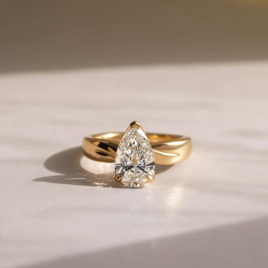 3.00 TCW Elysian Pear Cut Moissanite Teardrop Diamond of Timeless Promise