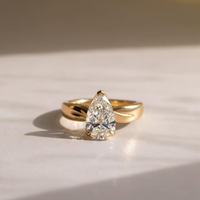 Pear Cut Lab Grown Diamond Bypass Solitaire Ring
