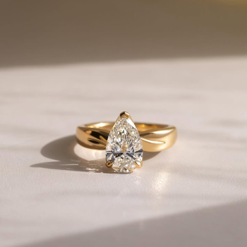 Pear Cut Lab Grown Diamond Bypass Solitaire Ring