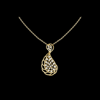 Round Diamond Pear Drop Openwork Moissanite Necklace