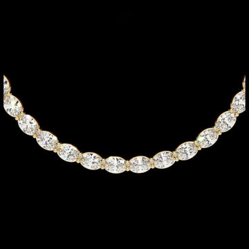 13.70 TCW Eternal Radiance Tennis Oval Cut Moissanite Diamond Necklace for Women