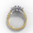 Three Stone Emerald Lab Diamond Engagement Ring With Emerald Side Stone
