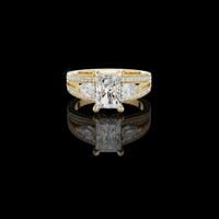 Radiant Three Stone Split Shank Lab Grown Ring