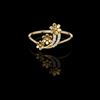 Round Lab Grown Diamond Floral Wrap Promise Ring