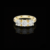 Round Brilliant Moissanite Three Stone Promise Rings