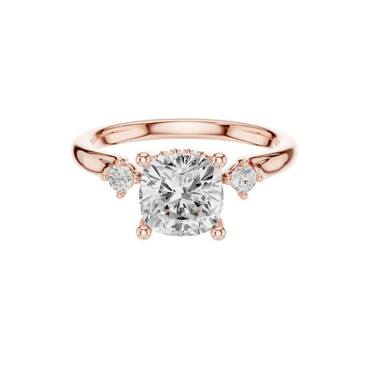 Cushion Cut Moissanite Diamond Minimalist Ring
