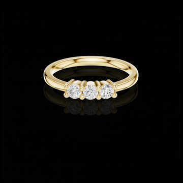 0.27 TCW Luxurious Three Stone Lab Grown Diamond Trio Sparkle Engagement Ring For Her