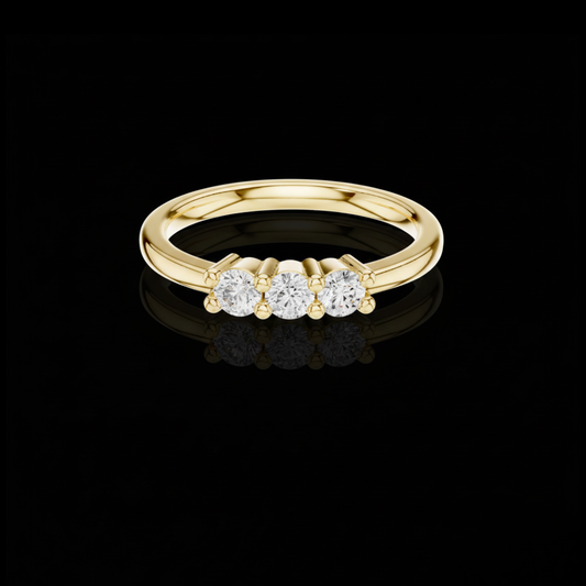 0.27 TCW Luxurious Three Stone Lab Grown Diamond Trio Sparkle Engagement Ring For Her