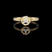 Round Cut Moissanite Diamond Three Stone Floral Cluster Ring