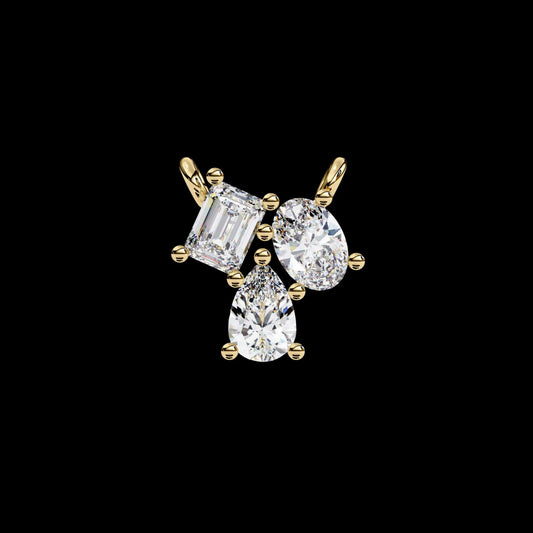 0.36 CT Shiny Eternal Three Stone Moissanite Diamond Pendant A Signature Cluster Diamond Pendant