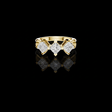 1.31 TCW Elegant Three Stone Ring with Brilliant Princess Lab Grown Diamonds in a Sleek Prong Setting