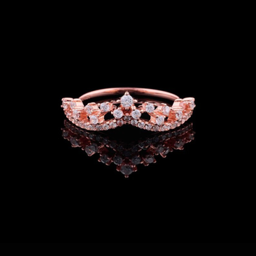 0.35 TCW Rose Gold Tiara-Inspired Moissanite Diamond Crown Ring Elegant Round Brilliant Cut Band for Royal-Inspired Fine Jewelry
