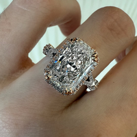 Radiant Cut Moissanite Diamond Cathedral Filigree Ring