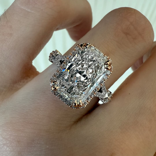 Radiant Cut Lab Grown Diamond Cathedral Filigree Ring