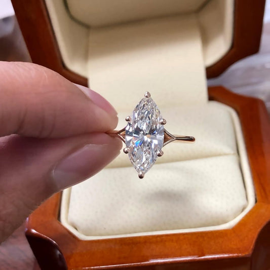 Marquise Cut Lab Grown Diamond Solitaire Ring
