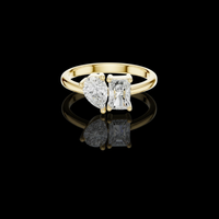Pear and Radiant Cut Toi Et Moi Moissanite Diamond Ring