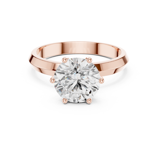 Round Cut Moissanite Diamond Solitaire Engagement Ring