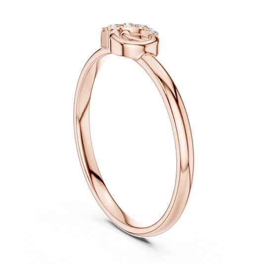 Round Cut Moissanite Diamond Knot Gold Promise Ring for Women