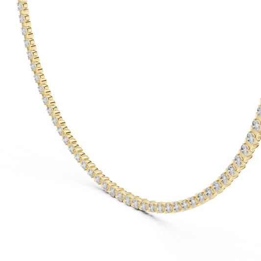Bezel Setting Round Lab Grown Diamond Tennis Necklace