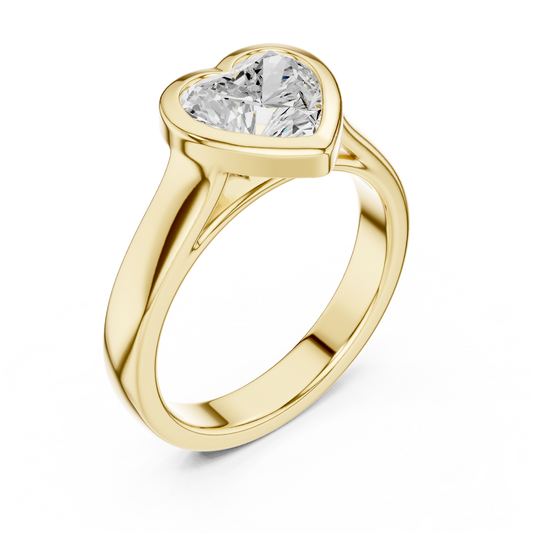 Heart Cut Solitaire Cathedral Lab Diamond Ring