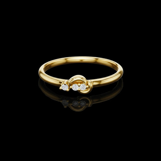 0.023 TCW Gleaming Lab Grown Round Cut Diamond Ring For Queenly